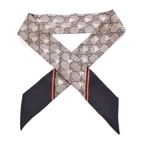 gucci bee neck scarf|Gucci scarf with fur trim.